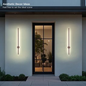 BRILAGI AURA - Aplică LED de exterior pentru perete, 12W/230V, 3000K, IP54, 65 cm, maro, CRI 90