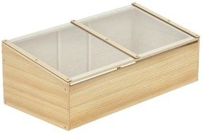 Seră de lemn Outsunny Frigider Seră Frigider Sistem de grădinărit și grădinărit pentru balcon, 100 x 50 x 35 cm, Natural, Molid, placă PC | Aosom Romania