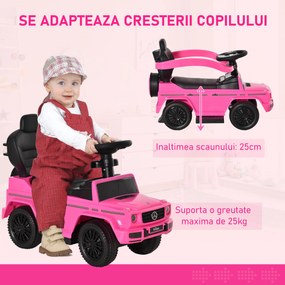 HOMCOM Mașină Jucărie pentru Copii cu Acoperiș Mercedes-Benz G350 Roz | Aosom Romania