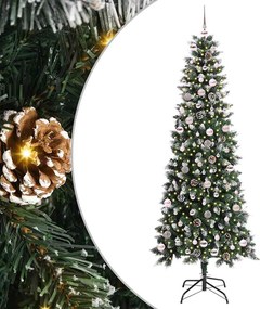 vidaXL Brad de Crăciun artificial Verde 240 cm PVC și Plastic și Oțel