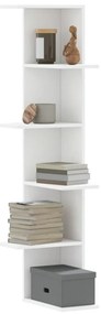 vidaXL Raft colțar perete alb 36,5x36,5x140 cm lemn prelucrat