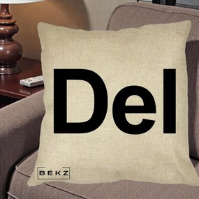 Perna Personalizata Tasta Del Tipografie Bold, 40x40 cm, Crem, Husa Detasabila, Perna Inclusa, BEKZ®