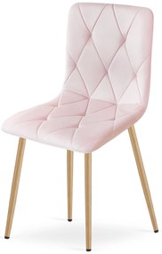 OFERTA Scaun de sufragerie din catifea roz deschis LIBRA Calitate II