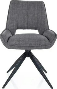 Scaun rotativ TELLO, gri/negru, stofa clasica/metal, 54x46x84 cm