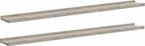 vidaXL Rafturi de perete, 2 buc., gri beton, 100x9x3 cm