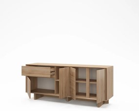 Comodă în culoare naturală cu aspect de lemn de stejar 180x76x45 cm Carpi – Marckeric