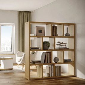Bibliotecă maro cu aspect de lemn de stejar 150x159 cm Berlin – TemaHome