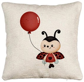 Perna Decorativa Canapea, Model Buburuza cu Balon, 40x40 cm, Cu fermoar