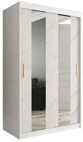 Dulap de haine 120 cm Marbelo P (mat alb + marmură albă). 1064516