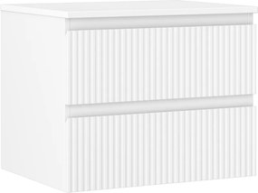 Mexen Rivel dulap de baie pentru lavoar 60 cm cu blat, 2 sertare, canelat, alb mat - 91A20-06047-2-BFFC01