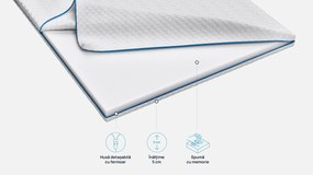 Topper saltea Sleepy, Bubbles Memory, 160x200x5, Moale-medie