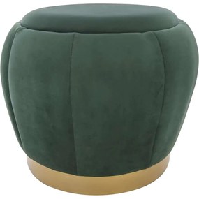 Taburete catifea design elegant Pouffe verde/auriu