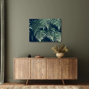 Tablou pe sticlă cu frunze de ferigă (70x50 cm)