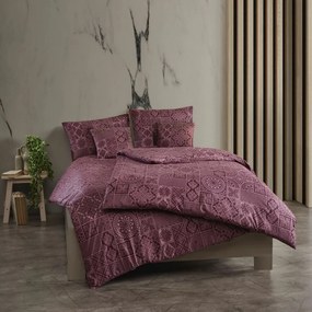 Lenjerie de pat din bumbac Kvalitex Tokyo vișiniu, 140 x 200 cm, 70 x 90 cm