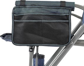 Leziter Scaun de pescuit Comfort cu braț și suport pentru pahare albastru