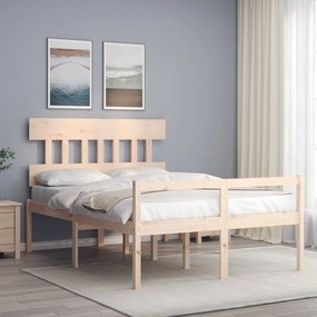 3195396 vidaXL Cadru de pat senior cu tăblie, 140x190 cm, lemn masiv