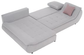 Set canapea, gri deschis / roz pudră, material textil, stânga, BRATO