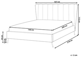 Pat matrimonial 140 cm Mirabell (bej) (cu somieră) (cu port USB). 1081444