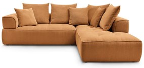 Colțar galben muștar cu tapițerie din chenille (cu colț pe partea dreaptă/în formă de ”L”) Whesley – Bobochic Paris