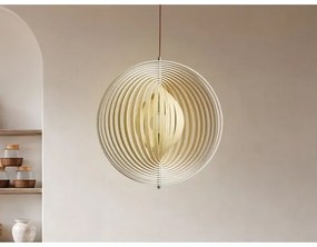 Pendul din lemn pe cablu, 1xE27/60W/230V, diametru 50 cm, lemn masiv/furnir/lemn de cauciuc