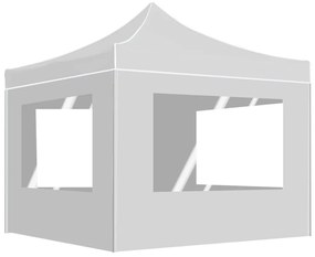 vidaXL Cort de petrecere pliabil cu pereți, alb, 2x2 m, aluminiu