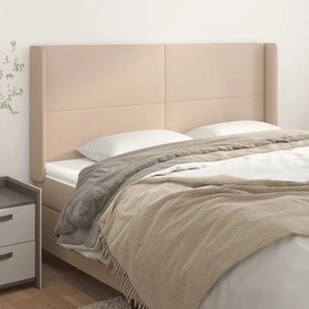 vidaXL Tăblie pat cu aripioare cappuccino 163x16x118/128 cm piele eco