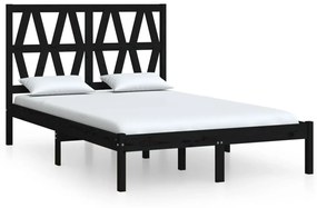 3104002 vidaXL Cadru de pat, negru, 140x200 cm, lemn masiv de pin