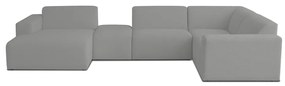 Colțar gri cu tapițerie din stofă bouclé (în formă de "U") Roxy – Scandic