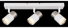Plafoniera cu 3 Spoturi directionabile BRISBON nickel/alb