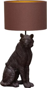 Lampa de masa, din rasina, cu abajur din textil, Black Tiger