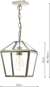 Där Lighting CHU0175 - Lustră cu lanț CHURCHILL 1xE27/60W/230V alamă