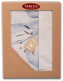 Lenjerie de pat din bumbac și in Crin, 220 x 200 cm, 2x 70 x 80 cm