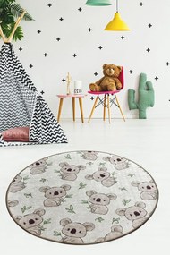 Covor de Copii Rotund Koala, Multicolor, 100x100 cm