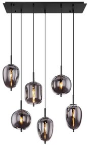 Lustră pe cablu BLACKY 6xE14/40W/230V neagră Globo 15345-6