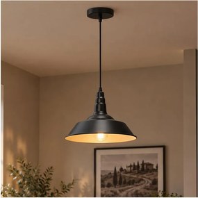 Aigostar - Lustră LED pe cablu 1xE27/60W/230V, diametru 36 cm, neagră