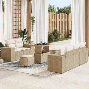 vidaXL Set de canapele pentru grădină 8 pcs Bej poliratan