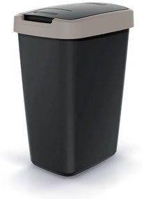 Coș de gunoi cu capac colorat, 12 l, maro/negru