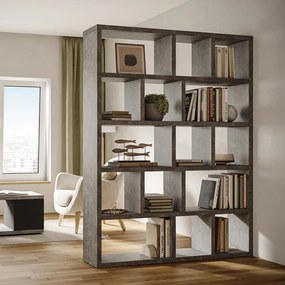 Bibliotecă gri cu aspect de beton 150x198 cm Berlin – TemaHome