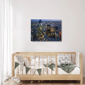 Tablou pe sticlă - Panorama de seară a Londrei (70x50 cm)
