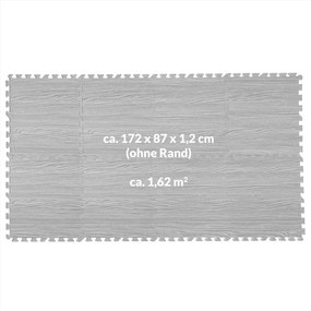 Covor pentru protectie pardoseala Puzzle 8 bucati Aspect lemn gri