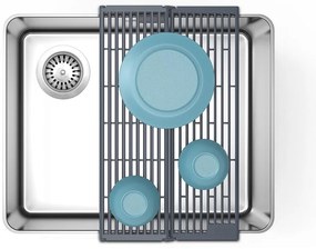 Scurgător de vase gri ajustabil din plastic 43x13 cm Platform – Joseph Joseph