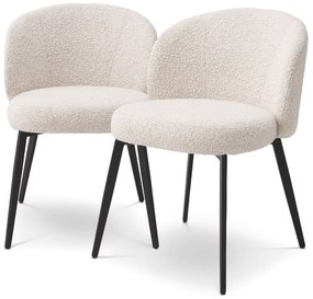 Set de 2 scaune design LUX Lloyd, boucle crem