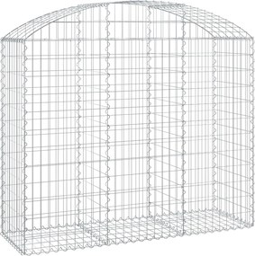 vidaXL Coș gabion arcuit, 150x50x120/140 cm, fier galvanizat