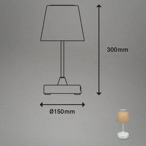 Lampă LED reîncărcabilă dimabilă de masă Brilo LED/3W/5V IP44 argintiu/bej