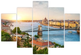 Tablou cu orașul Budapesta și râu (150x105 cm)
