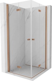 Mexen Mist-F Duo cabină de duș pliabilă 80 x 80 cm, transparent, cupru periat - 8A6-080L-080P-65-00
