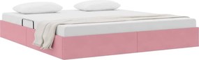 vidaXL Pat cu storage cu headboard Roz 180 x 200 cm Catifea