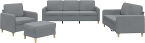 vidaXL Set de canapele cu perne, 4 piese, gri deschis, textil