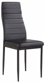Set de 4 buc scaune de bucatarie, negru