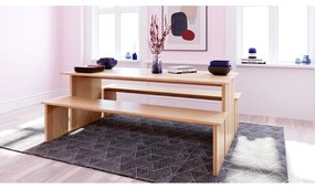 Masă de dining cu blat cu aspect de lemn de stejar 90x160 cm Stripe – Woodman